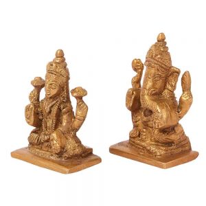 Religious Decorative Brass Laxmi Ganesh