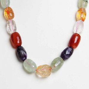 Natural Amethyst Citrine Carnelian Perhnite Crystal Gemstone Necklace