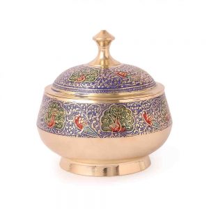 Meenakari Design Brass Bowl Handi