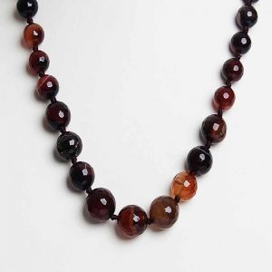 Genuine Multicolor Round Bead Onyx Crystal Semi Precious Necklace