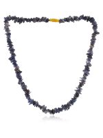 Natural Blue Crystal Iolite Semi Precious Gemstone Chips Necklace