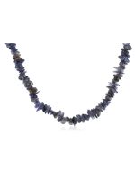 Natural Blue Crystal Iolite Semi Precious Gemstone Chips Necklace - Image 2