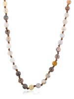Genuine Healing Chakra Bamboo Leaf Agate Semi Precious Stone Necklace - Image 2