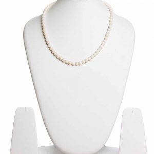 6.5 Mm Beads White See Shell Pearl Crytal Semi Precious Stone Necklace