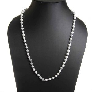 Natural Reiki Howlite Semi Precious Stone Necklace Encourage & Stress