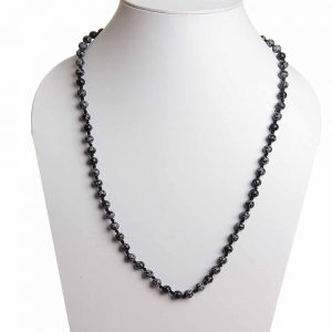 Natural Reiki Crystal Snowflake Obsidian Semi Precious Gemstone Necklace