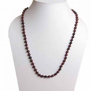 Genuine Chakra Mahogany Obsidian Crystal Semi Precious Stone Necklace