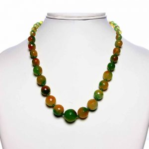 Genuine 7 Chakra Healing Reiki Crystal Multicolor Onyx Stone Necklace