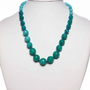 Natural Round Bead Green Onyx Healing Semi Precious Stone 18″ Necklace
