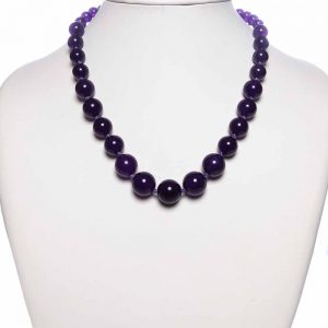 Genuine Chakra Healing Reiki Crystal Purple Onyx Stone Classy Necklace