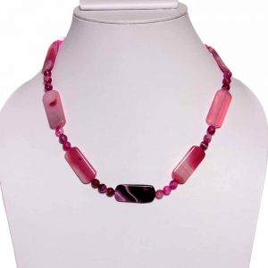 Natural Multicolor Onyx Crytal Healing Semi Precious Stone Necklace