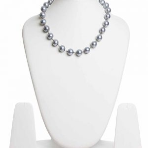 Natural Silver Pearl Reiki Crystal Chakra Healing Gemstone Necklace