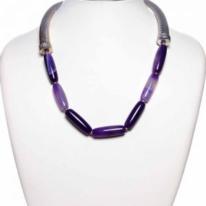 Healing Chakra Multicolor Onyx Semi Precious Gemstone 18″ Necklace