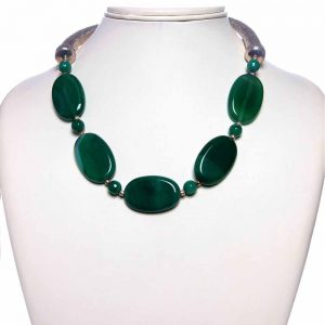 Green Onyx Chakra Healing Semi Precious Gemstone 18″ Feminine Necklace