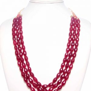 Original Onyx Red Healing Crystal Pearl Semi Precious Stone Necklace