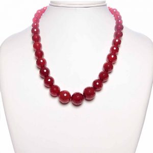 Genuine Red Onyx Reiki Crystal Chakra Graduate Gemstone Necklace