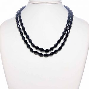 Genuine Black Onyx Cut Gemstone Reiki Crystal Chakra Graduate Necklace