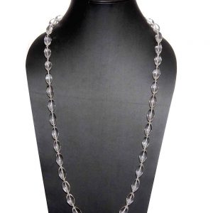 Genuine Crystal Quartz Oval Shape Semi Precious Gemstone Necklace