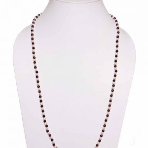 36″ Pearl & Garnet Crystal Semi Precious Gemstone Mala Necklace