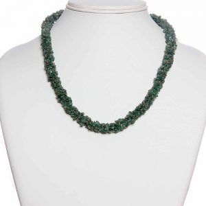 Natural Green Aventurine Texture Pearl Semi Precious Stone Necklace