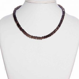 Natural Certified Comfy Smoky Quartz Semi Precious Gemstone Necklace
