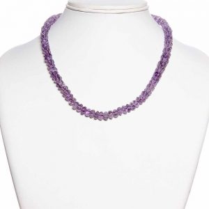Genuine Healing Crystal Amethyst Semi Precious Necklace Heals Body