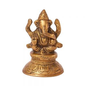 Home Decore Medium Size Brass Ganesh Statue