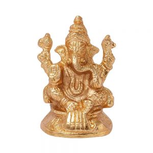 Home Decore Golden Ganesh Statue