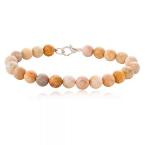 Natural Fossilized Coral Reiki Crystal Semi Precious Stone Bracelet
