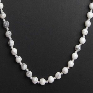 Natural Reiki Howlite Semi Precious Stone Necklace Encourage & Stress