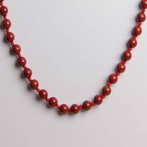 Genuine 8 Mm Red Jasper Reiki Crystal Healing Chakra Gemstone Necklace