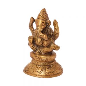 Home Decore Medium Size Brass Ganesh Statue