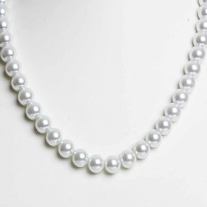 Genuine 10 Mm See Shell Pearl Reiki Crystal Chakra Gemstone Necklace