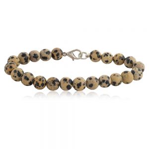 Natural Dalmation Jasper Semi Precious Stone Bracelet Tackle Problems