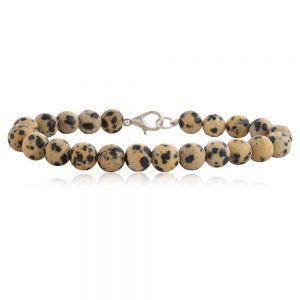 Natural Dalmation Jasper Semi Precious Stone Bracelet Tackle Problems