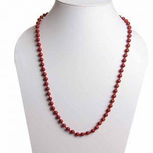 Genuine 8 Mm Red Jasper Reiki Crystal Healing Chakra Gemstone Necklace