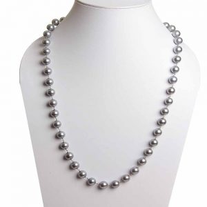 Natural Crystal Silver See Shell Pearl Semi Precious Gemstone Necklace