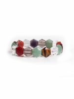 Genuine 7 Chakra Multi Reiki Crystal Chakra Gemstone Energy Bracelet - Image 2