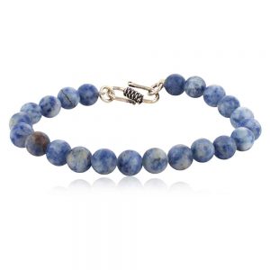Blue Sodalite Semi Precious Gemstone Bracelet Energy Focus & Luck