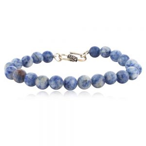 Blue Sodalite Semi Precious Gemstone Bracelet Energy Focus & Luck