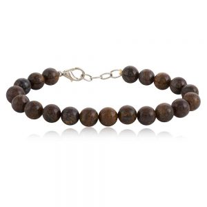 Genuine Reiki Crystal Bronzite Semi Precious Stone Protection Bracelet