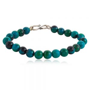 Genuine Reiki Healing Chakras Chrysocolla Semi Precious Stone Bracelet