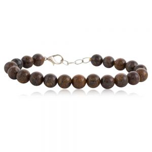 Genuine Reiki Crystal Bronzite Semi Precious Stone Protection Bracelet