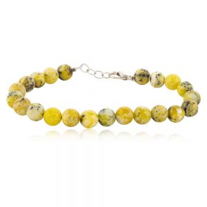 Natural Serpentine Semi Precious Gemstone Bracelet Healing Energy