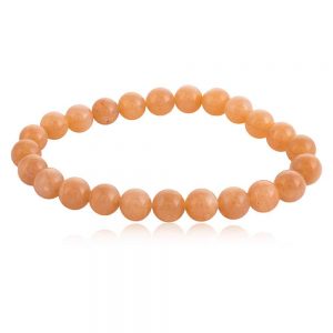 Natural Healing Crytal Peach Sunstone Semi Precious Stone Bracelet
