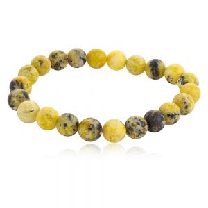 Natural Yellow Serpentine Healing Crytal Semi Precious Stone Bracelet