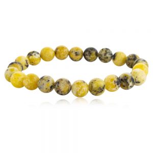 Natural Yellow Serpentine Healing Crytal Semi Precious Stone Bracelet