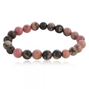Natural Reiki Healing Crytal Rhodonite Semi Precious Stone Bracelet