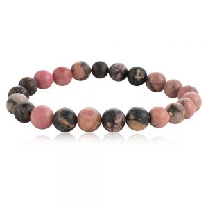 Natural Reiki Healing Crytal Rhodonite Semi Precious Stone Bracelet