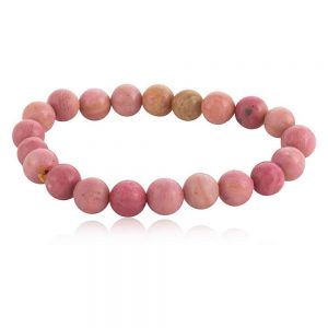 Genuine Healing Crytal Pink Rhodochrosite Semi Precious Stone Bracelet